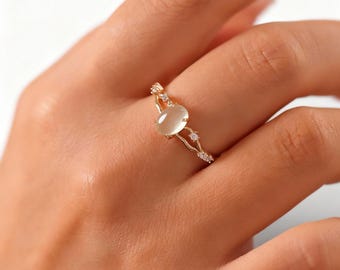 Natural Prehnite Silver Gold Plated Ring | Healing "Angel Stone" Handmade Dainty Ring