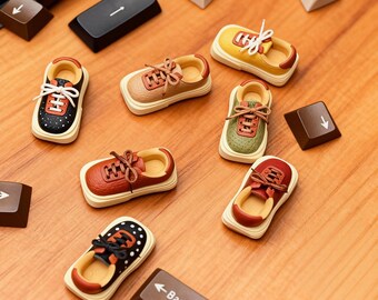 Handmade Leather/Denim Shoe Keycap | 7 Styles Available, ABS Resin Base, Novelty Collector Keycap