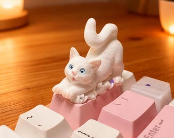 Cat Delete Keycap | PBT OEM Height, Novelty Keyboard Guardian