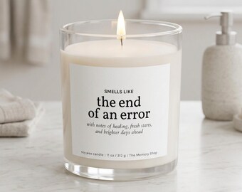 Fine di un errore - Candela divertente per il divorzio, regalo personalizzato per lei dopo una rottura, messaggio personalizzato per un nuovo inizio