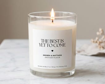 Personalized Newly Engaged Gift for Couple Custom Best Friend Engagement Candle Party Favor Future Bride and Groom Keepsake