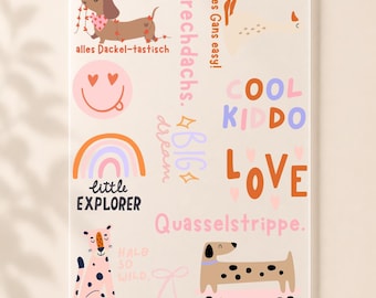 Bügelbilder Set Abenteuer Rosa | Iron-On Transfer | DIY Kleidung | Geschenkidee für Kinder | Upcycling Kindermode | Outfits für Kinder