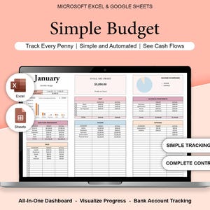 Simple Monthly Budget Planner Excel | Beginner Friendly Spreadsheet | Basic Income & Expense Tracker | Finance Template