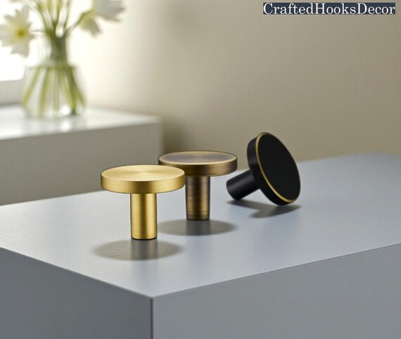 Solid Brass Wall Hook: Minimalist Matte Black & Gold Coat Hooks