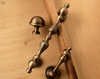 Antike Messingschrank Knäufe Vintage Luxus Knäufe Bronze Griffe Französische Knäufe Einzigartige Möbel Pull