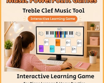 Interactive Piano Notes Game: Treble Clef Music Tool (Digital Download)