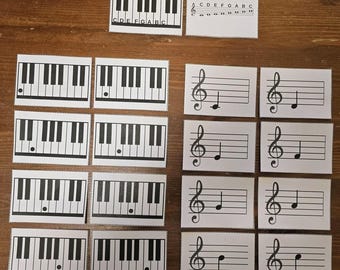 Montessori Piano Note Match Game: Clear Staff and Keyboard Theory Learning Tool