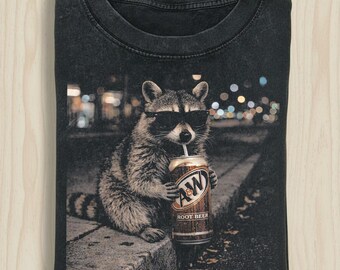 Comfort Colors Raccoon Drinking Beer Shirt, Funny Animal Meme Tee, A&W Beer Lover Raccoon Shirt, Gift For Women and Man Unsex T-Shirt