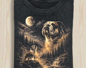 Comfort Color Bulldog Howling to The Moon Shirt, Vintage 90s Retro Animal Tee, Comfort Colors Dog Graphic Gift for Bulldog Mom Lovers