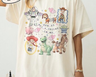 Comfort Colors Retro Toy Story Shirt, Vintage Woody Buzz Friends Tee, Family Matching 2026 Trip Gift, Pastel Toy Story Land Apparel T-shirt