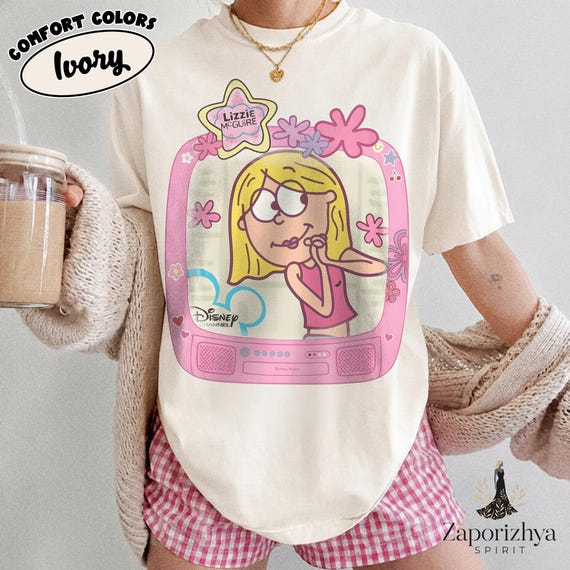 Comfort Colors Retro Lizzie McGuire Television Shirt, Y2K Pastel Disney Channel Graphic Tee, Matching Family Trip Outfits, Fan Gifts