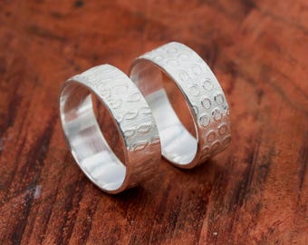 925 Sterling Silver Spinner Band Ring, Handgjorda Minimalistiska Silversmycken