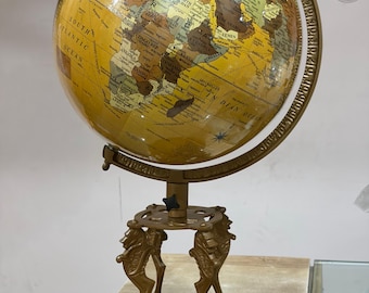 25 zoll nautische Weltkugel Vintage Schreibtisch Globus mit Holzsockel Büro Dekor Reise Liebhaber Geschenk Arbeitszimmer Antik Finish Weltkarte Globus