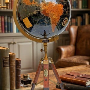 Vintage Black Ocean World Globes - Etsy
