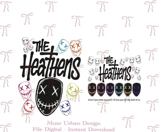 The Heathens png, The Heathens PNG Bundle, Spooky Mask Graphic PNG, Alternative Halloween, Color Mask png, Dark Romance png, Neon Mask PNG