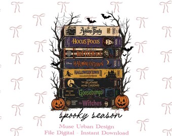 Halloween VHS Png, Spooky Season Movie Stack PNG, Retro Halloween Horror Design, Vintage VHS Sublimation, 90s Halloween png, Halloween movie