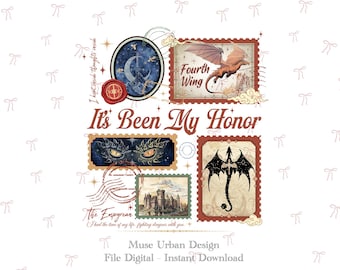 Fourth Wing Dragon Stamp Png,dragon, Fantasy Dragon Graphic png, Bookish Dragon Lover png, Liam Mairi " It's Been My Honor ", Fantasy Book