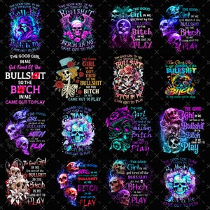 The Good Girl In Me Got Müd Of The Bullshit für schwarzes shirt und schwarzen Hintergrund png,Skull Png, Halloween Png, Halloween png Herunterladen