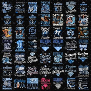 Denim och diamanter digitalt paket, stövlar på marken denim png, blå jeans, pärlor, cowboystil, glamourös cowgirl-festdesign png