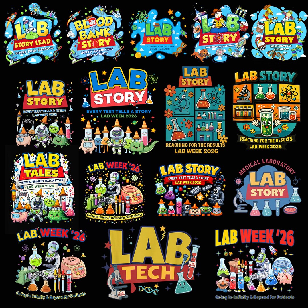 Mls Lab Design Lab Story Bundle PNG, Lab Week 2026 Group Shirt, Medical Lab Tech ...