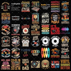 Audiophile PNG Bundle, son analogique musique rétro des cliparts, conception d'ampli à tubes haut-parleur stéréo vintage, téléchargement par sublimation pour les amateurs de musique