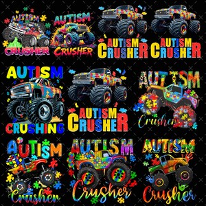 Autism PNG, Autism Crusher Truck Png Bundle, Autism Day Png, Autism Mama Png, Autism Awareness PNG, Puzzle Autism Png, Autism Shirt Png