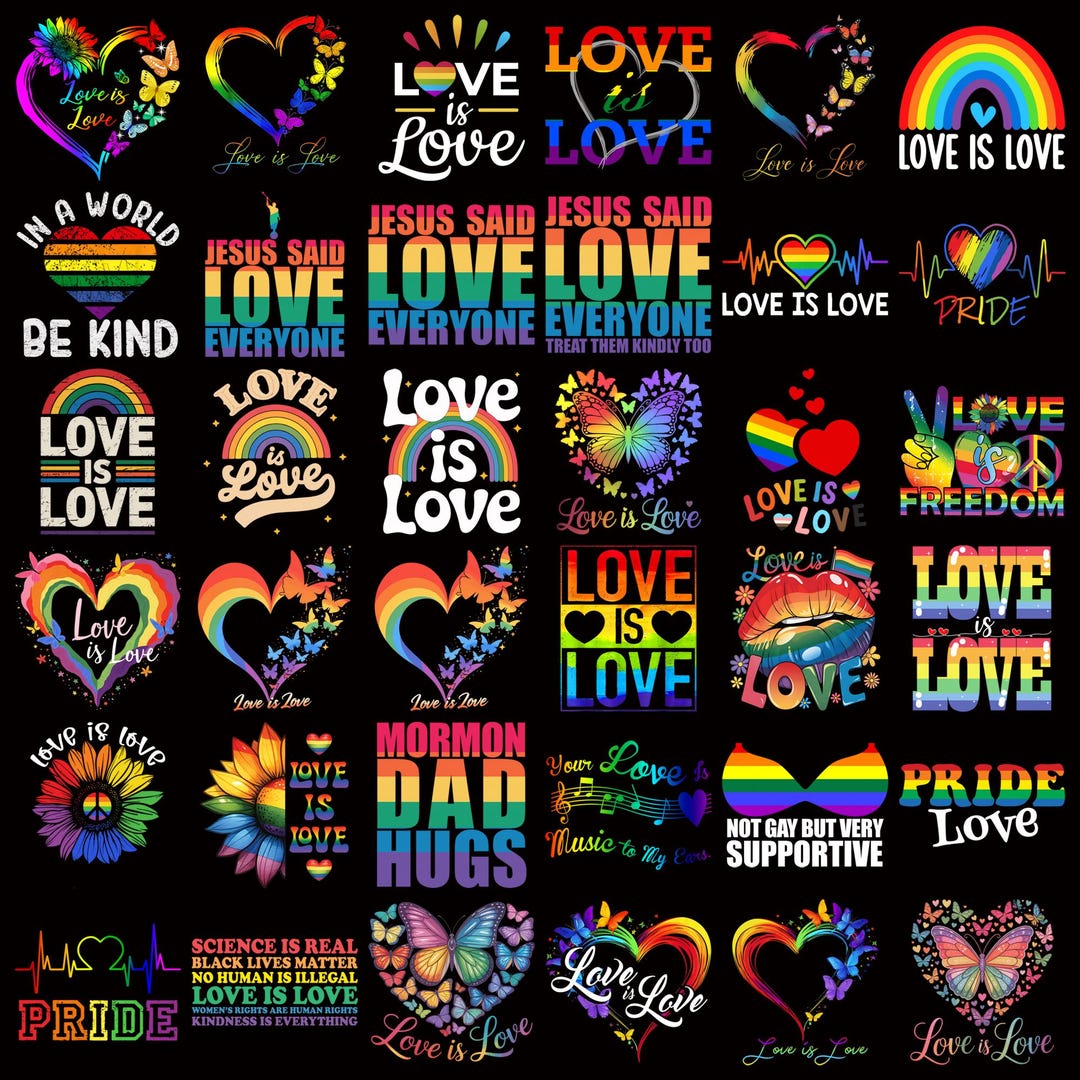Love is Love PNG Bundle LGBT Pride Rainbow Love Wins Png LGBTQ ...