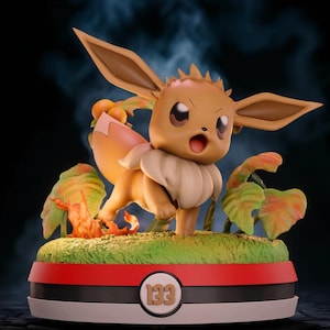 Pokémon – Eevee / Evolución Zorro Estatua STL / Modelo para impresión 3D de anime / Archivo STL digital