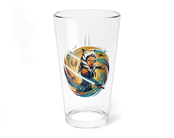 Ahsoka Star Wars inspiriertes Mischglas, 16 Unzen | Cocktailbar Gläser