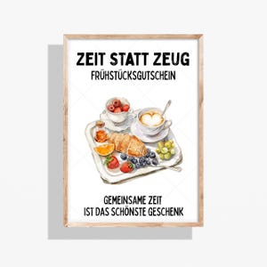 Frukostkupong – Tid istället för saker – Frukostkupong – Delad tid är den bästa gåvan – Digital nedladdning i PDF-format