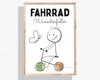 Bicycle Wish Fulfillment Money Gift – Fun Gift Idea for Cyclists & E-Bike Fans – Digital Download PDF – Personalizable