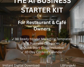Restaurant Marketing Toolkit: 98 Templates, Content Calendar (Digital Download)