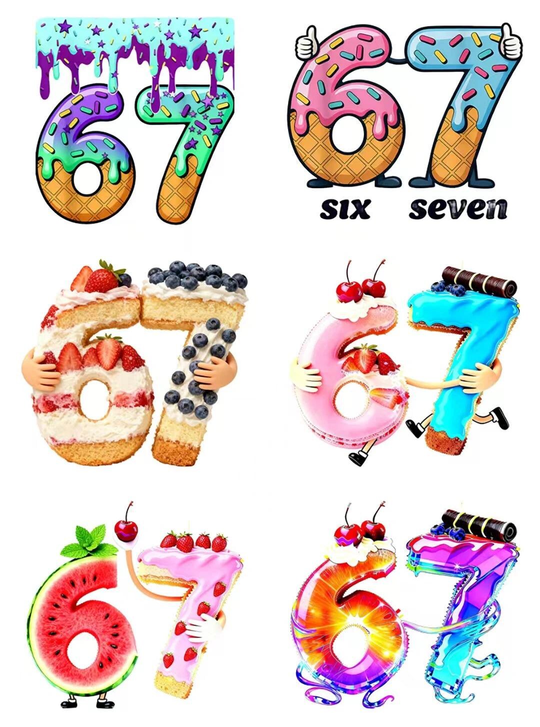 Sweet 67 Dessert Clipart, Fun Food Numbers (digital Download) - Etsy