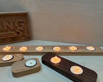 Oak tea light holders - various sizes available