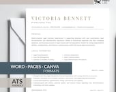ATS Friendly Legal Assistant Resume Template, Paralegal CV (Word, Pages, Canva)