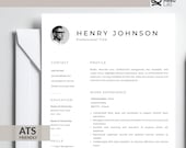 Manager Resume Template with Photo, ATS Friendly Corporate CV, Word Pages Canva