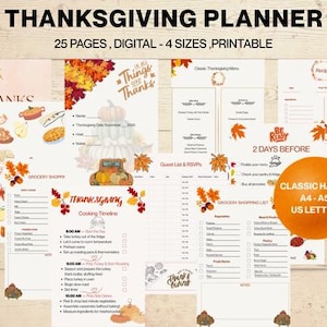 Thanksgiving Planner Printable | Holiday Organizer