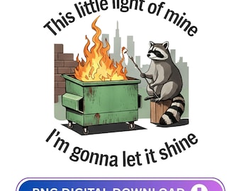 Mapache de This Little Light Of Mine (Png), divertida parodia de mapache de basurero en llamas (Png), mapache divertido (Png)