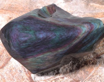 Velvet Obsidian Windowed Rainbow Lapidary Rough Specimen