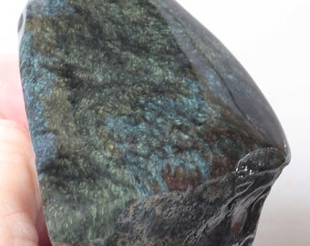Velvet Obsidian Windowed Rainbow Lapidary Rough Specimen