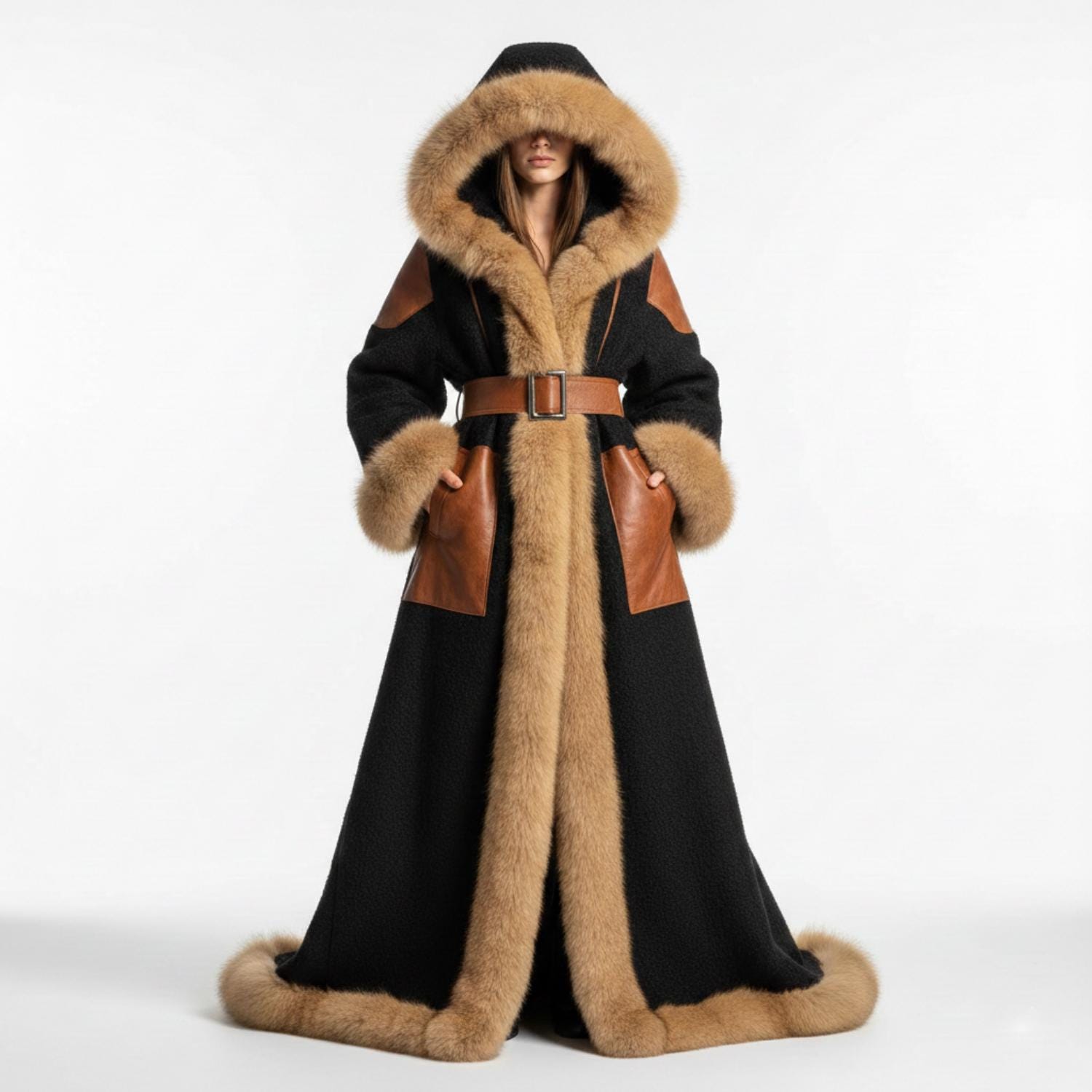 Leather Fur Coat With Hood - Etsy