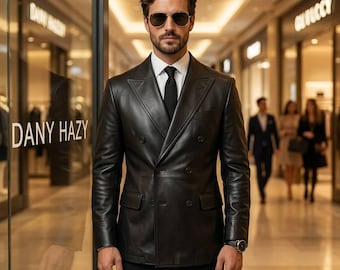 Leather Blazer Lambskin Black Slim Fit Coat Winter Party Formal Wear Fashion Jacket