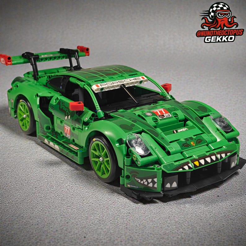 BBS wheels + tires for Lego 42224 - Porsche 911 GT3 R Rexy AO Racing Car (3D printed) image 4