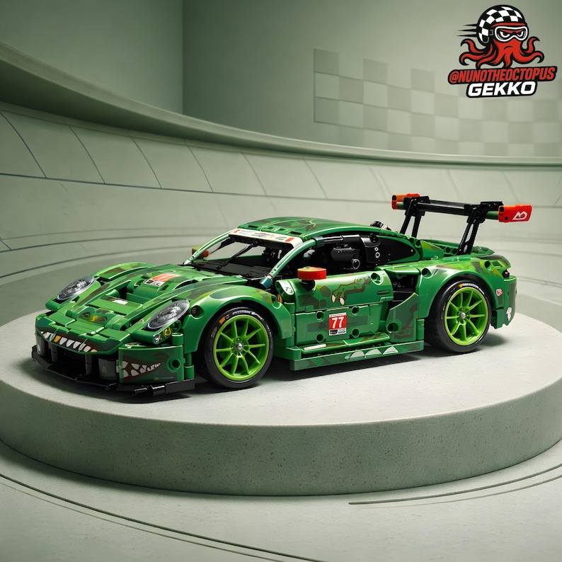 BBS wheels + tires for Lego 42224 - Porsche 911 GT3 R Rexy AO Racing Car (3D printed) image 1