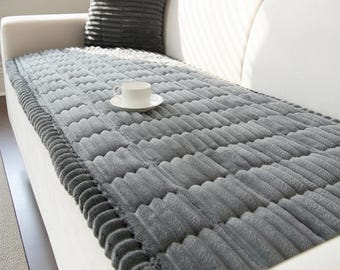 Corduroy Sofa Seat Cover: Warm Thick Couch Protector, Non-Slip