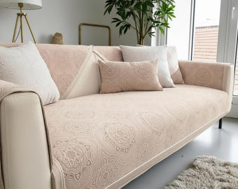 Chenille-Sofaüberzug, rutschfester Couchschutz, europäischer klassischer Stil, Luxus-Sofapolster