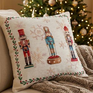 Christmas Nutcracker COver Pillow, Christmas Cushion, One-Sided Decorative Throw Pillow, Nutcracker Cover Pillow, Nutcracker Home Decor