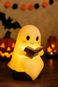 Halloween Ghost Reading Lamp • Retro LED Night Light, Whimsical Holiday Decor product logo