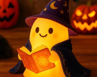 Retro Halloween Ghost Lantern – Witch Hat Night Light