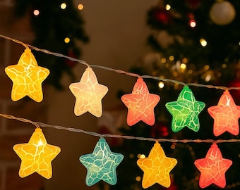 Star String Lights, Bedroom Party Decor, Indoor/Outdoor Hanging Lighting